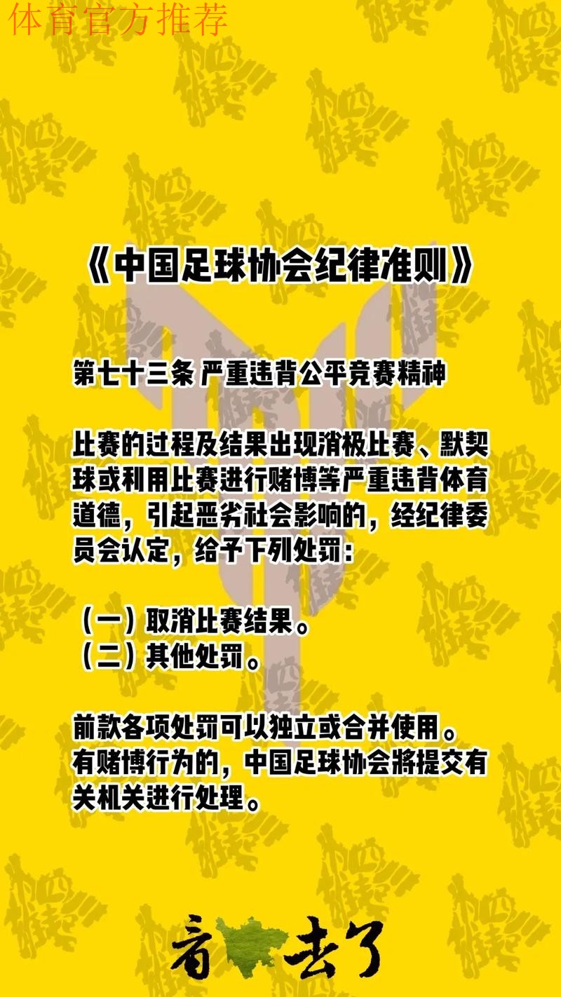 中国足协出台新版纪律准则